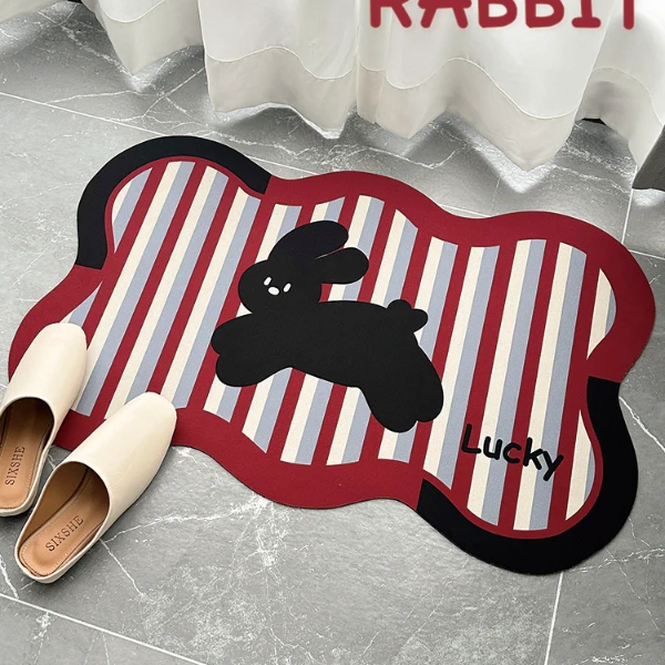 鸿祥鸟硅藻泥防水卡通动物卫生间浴室厕所门口吸水异型脚垫隔热