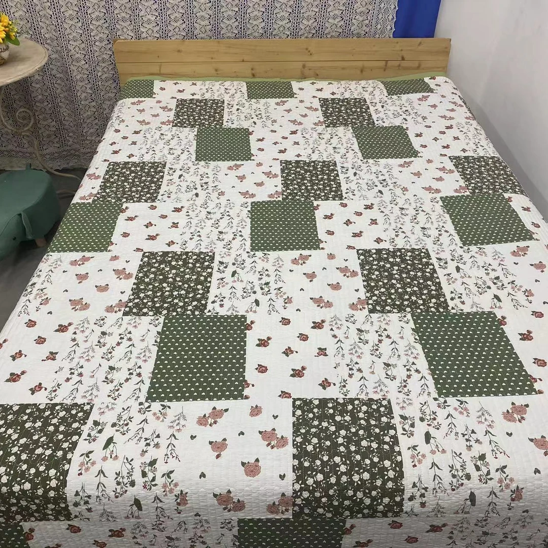 百家图四季通用水洗棉床盖加棉多功能绗缝可机洗200*230cm