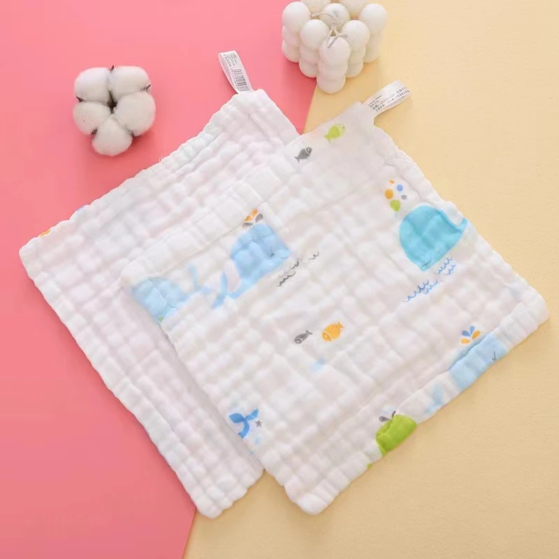 【守绣家】10条纯棉高密纱布方巾全棉婴儿洗脸口水新生儿毛巾