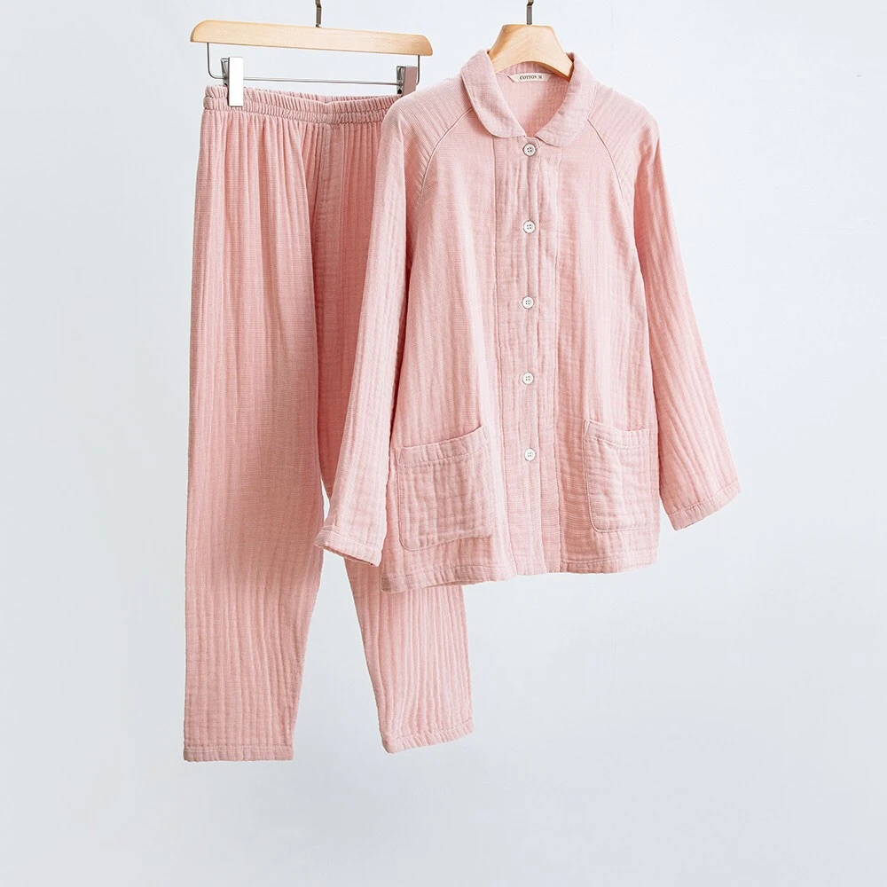 【守绣家】四层纱春秋冬家居女士套装休闲舒适