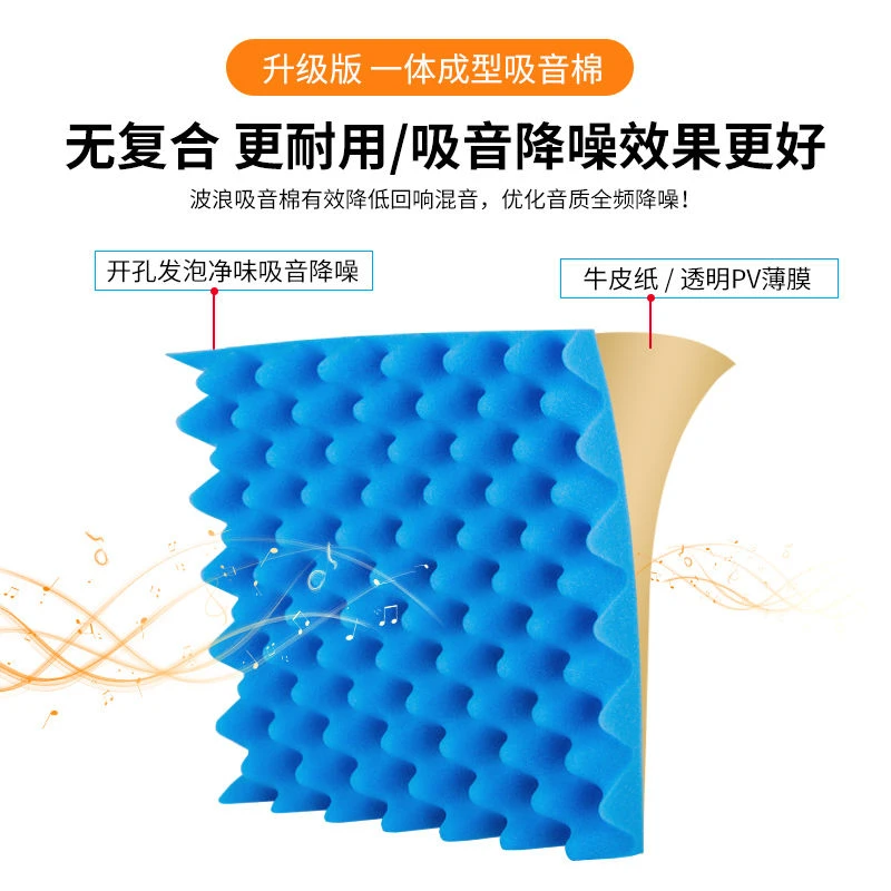 准新品  50×50蓝色音箱吸音棉一张带背胶