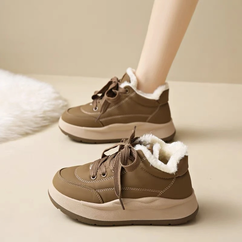 Ou Shi Yuan/欧诗媛女生秋新款高帮加绒休闲板鞋FB912/BR912