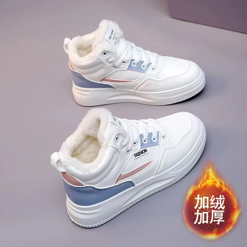 Ou Shi Yuan/欧诗媛女生秋新款高帮加绒休闲板鞋LSP72