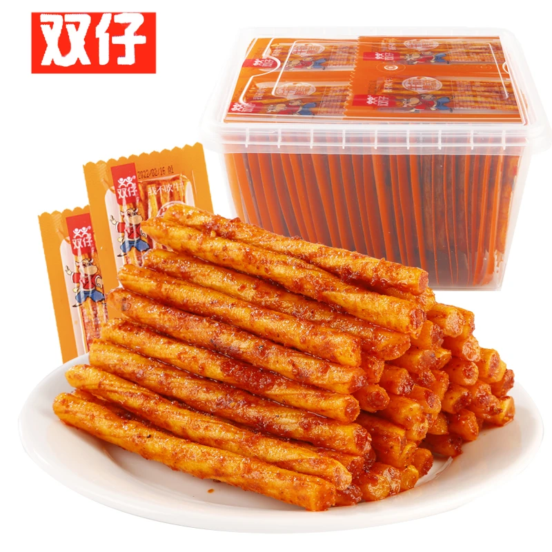 【发十包】双仔牛筋辣条儿时怀旧棒面筋麻辣仔豆筋香辣休闲