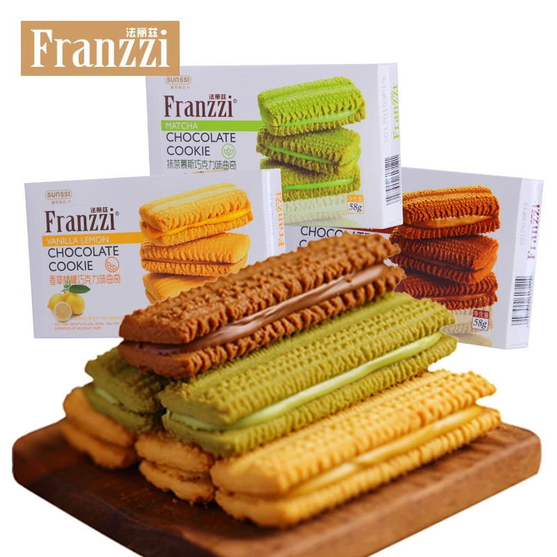 【发三盒】夹心网红推荐法丽兹抹茶曲奇饼干盒装巧克力