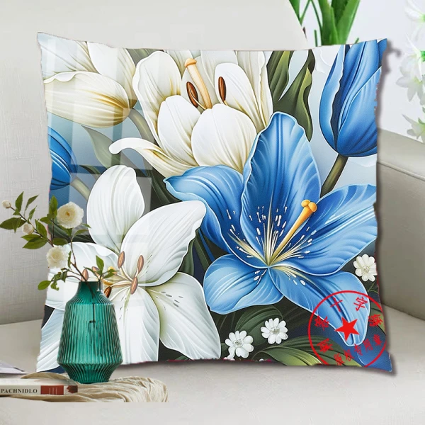 2025新款十字绣抱枕百合花枕套靠枕沙发卧室车枕自己绣满绣个性