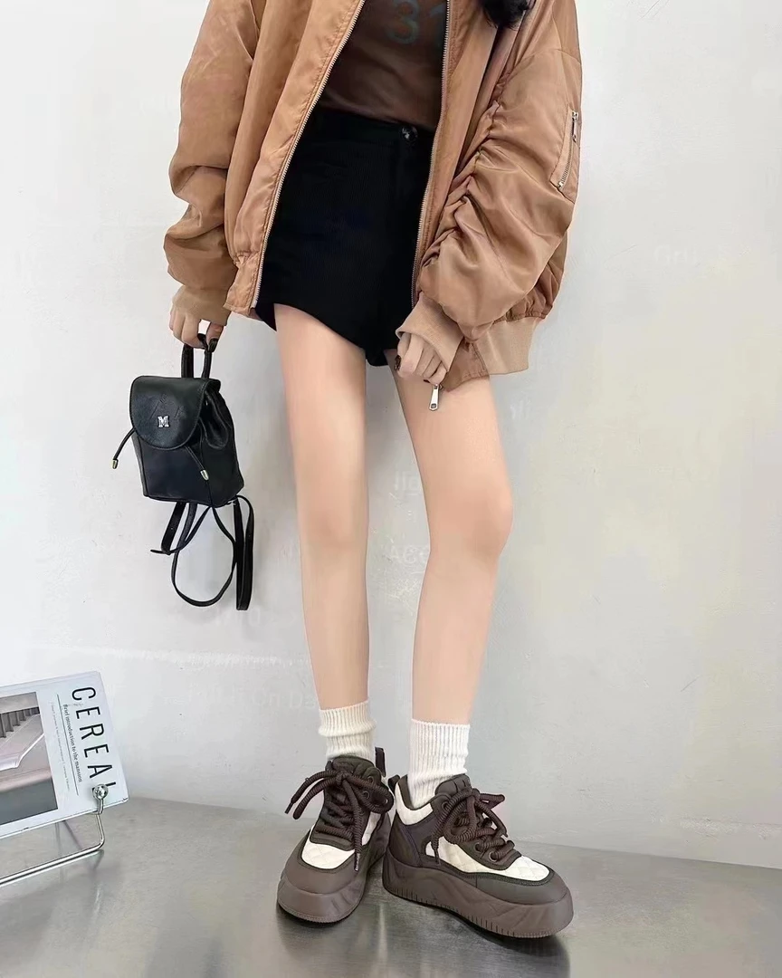 39137128新款冬季厚底休闲短靴棉运动时尚百搭学生加绒高帮秋冬季