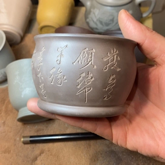 紫砂茶杯宜兴紫砂.：
