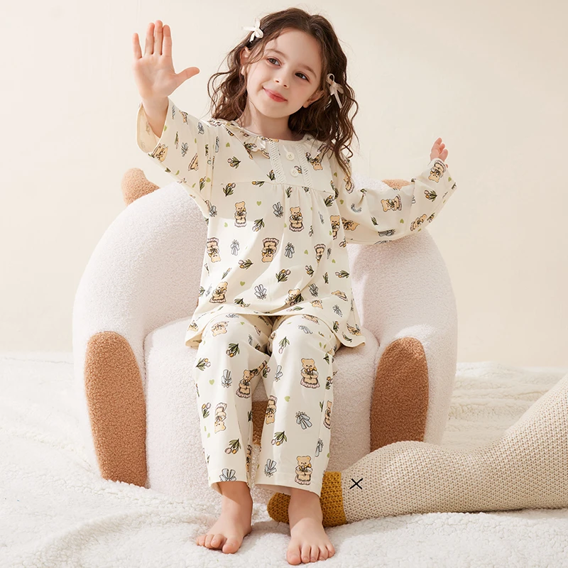 【纯棉公主风】女童睡衣舒适亲肤柔软女孩家居服长袖长裤卡通可爱