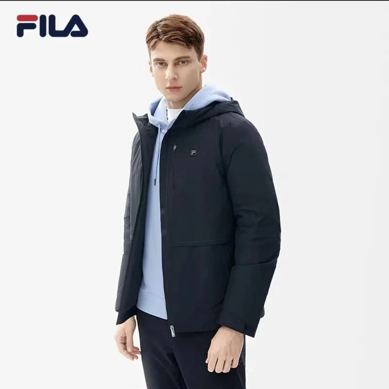 Fila/斐乐男子冬季新款黑标商务羽绒服休闲连帽羽绒服F61M447911A