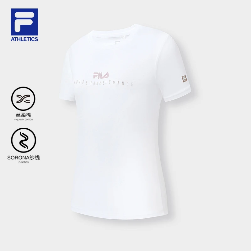 Fila/斐乐女款短袖春夏百搭休闲圆领透气运动T恤A11W321110F