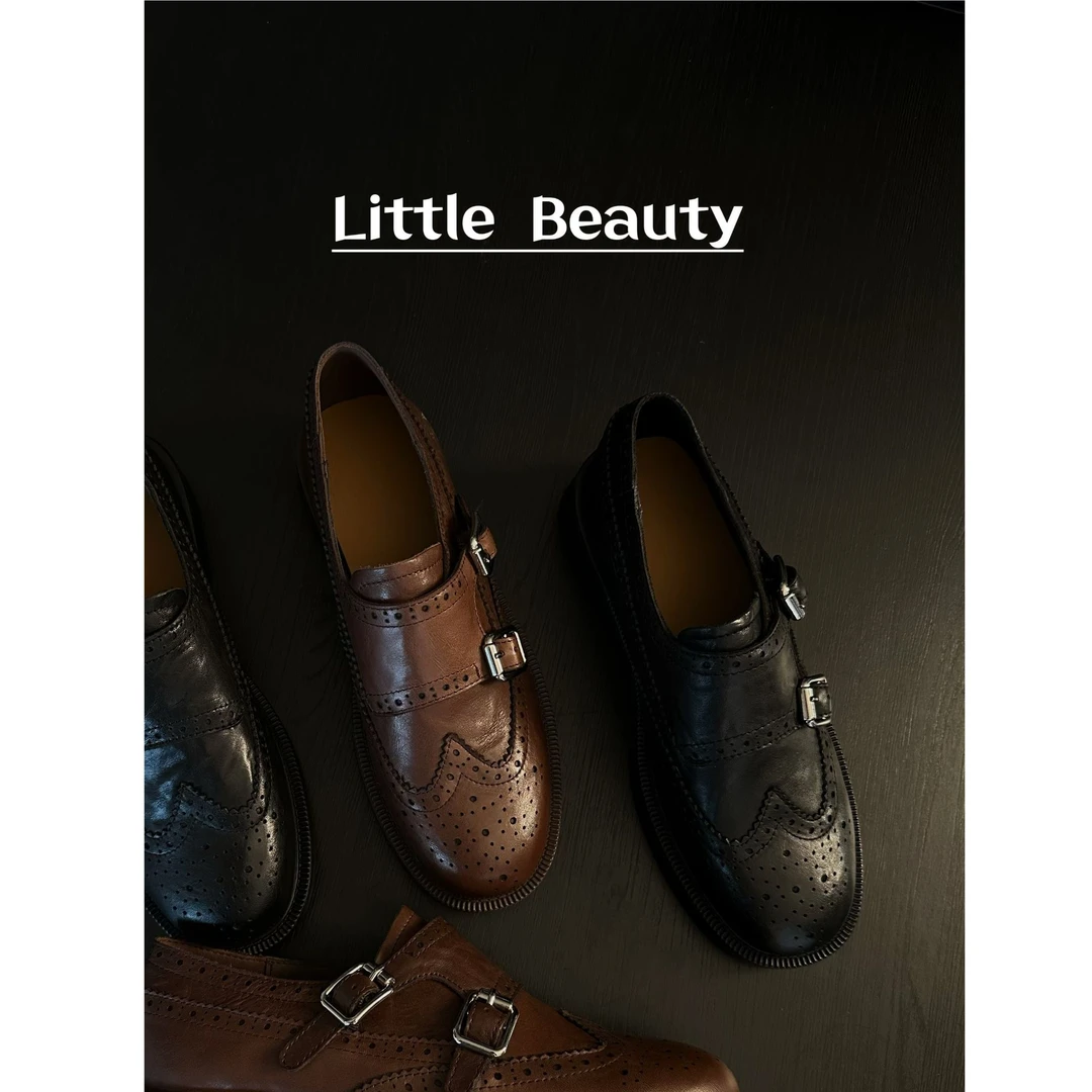 【小美家】牛皮巴洛克秋冬乐福鞋