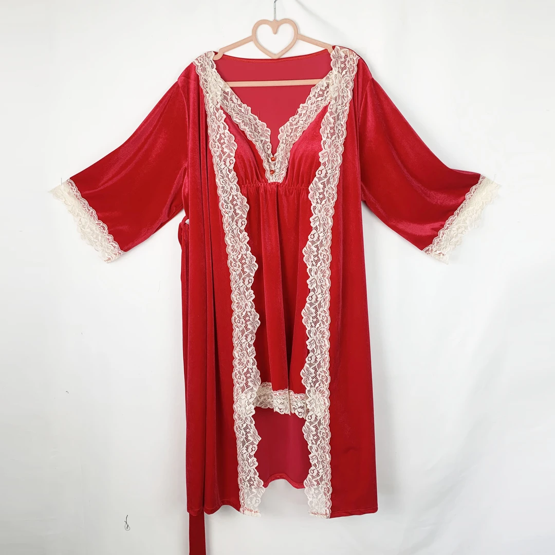 A12大码睡衣200斤丝绒睡裙女