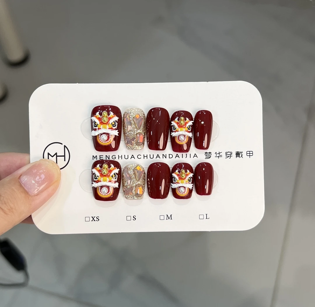 龙年限定 立体手绘龙龙-纯手工美甲 可重复穿戴