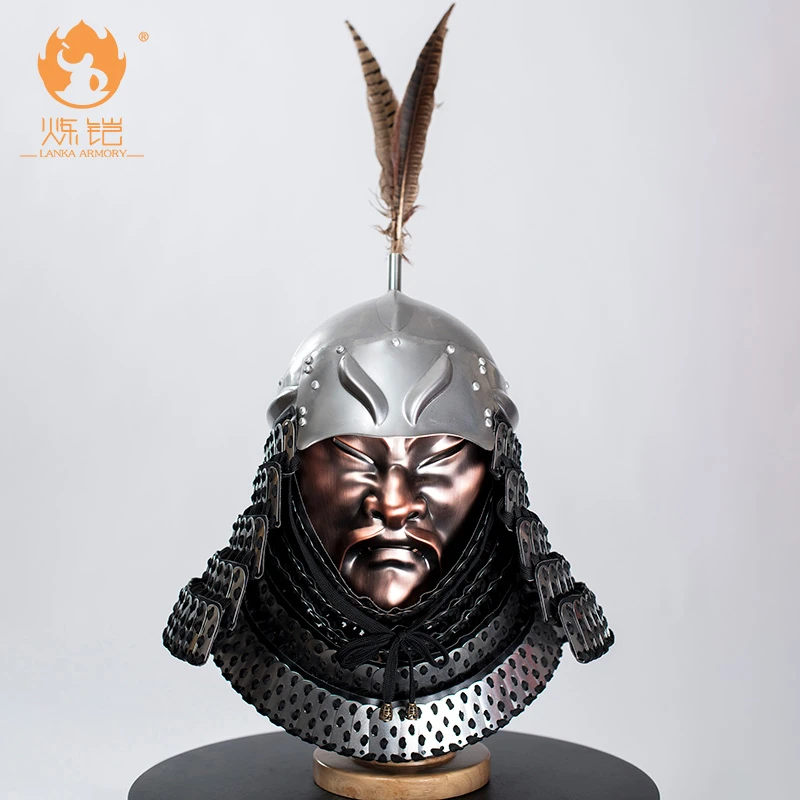 炼铠仿宋金铁浮屠头盔四棱飞蛾眉庇兜鍪真人甲胄头盔配饰装饰摆件