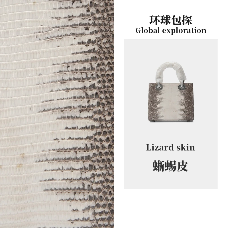 【南乔高定】G-002新款4格戴妃高定休闲百搭蜥蜴皮手提包