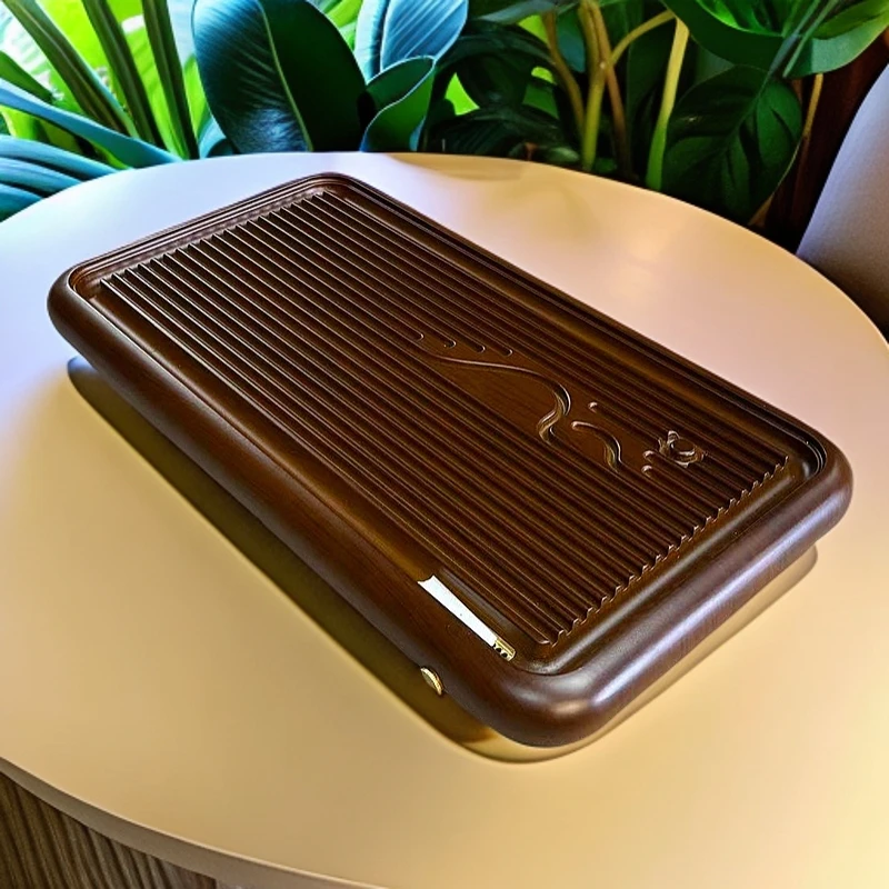 花梨色【九涛50*28*4】茶盘实木家用小型干泡茶台简约排水整块