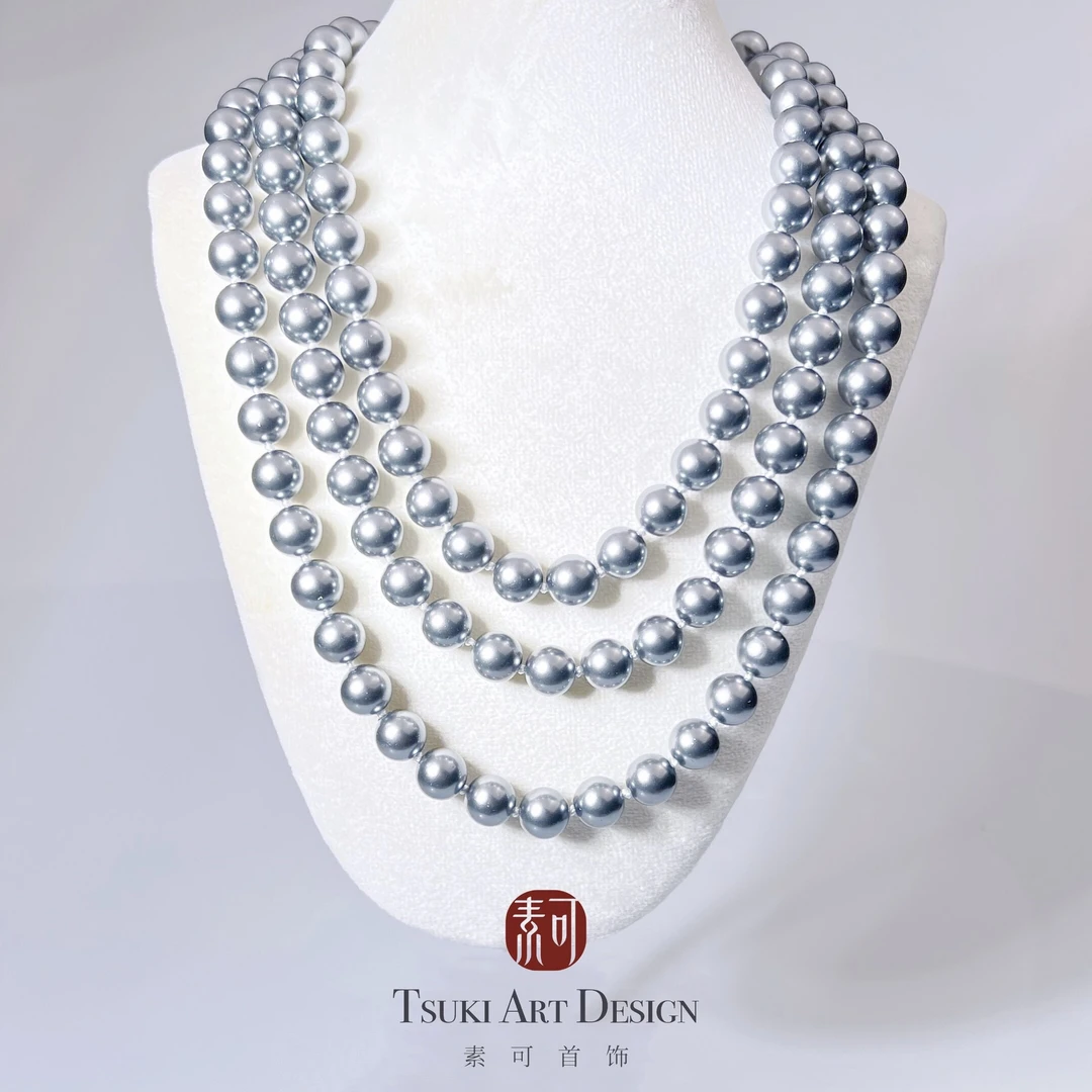 链子925银 法式优雅 【月光恋人】轻奢优雅经典925长款10mmX331项链