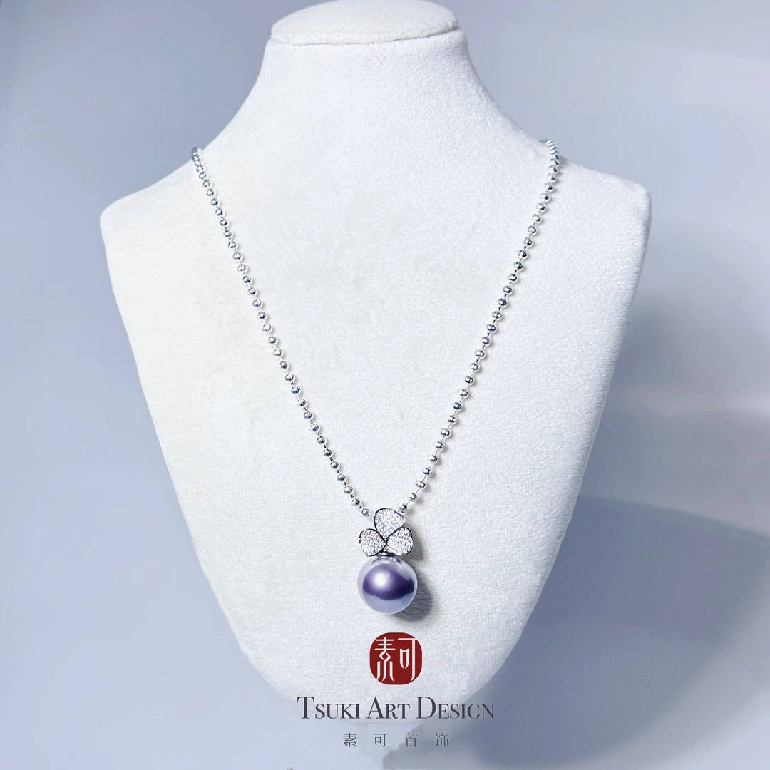 铜合金项链 法式优雅【芝兰花语】高奢贵妇名媛风小众16mm项链X505