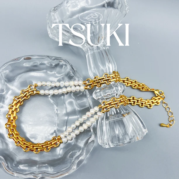 铜合金项链 法式优雅 摩登时代 好质感百搭双层珠珠项链X26-013