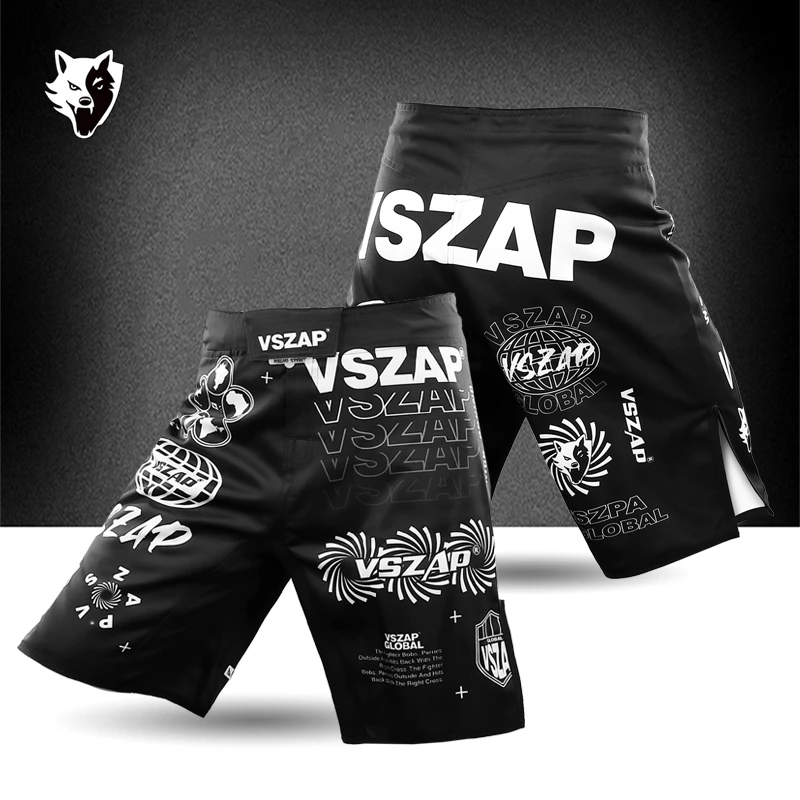 VSZAP健身运动广告牌短裤五分裤夏季耐磨散打户外骑行紧身MMA拳击
