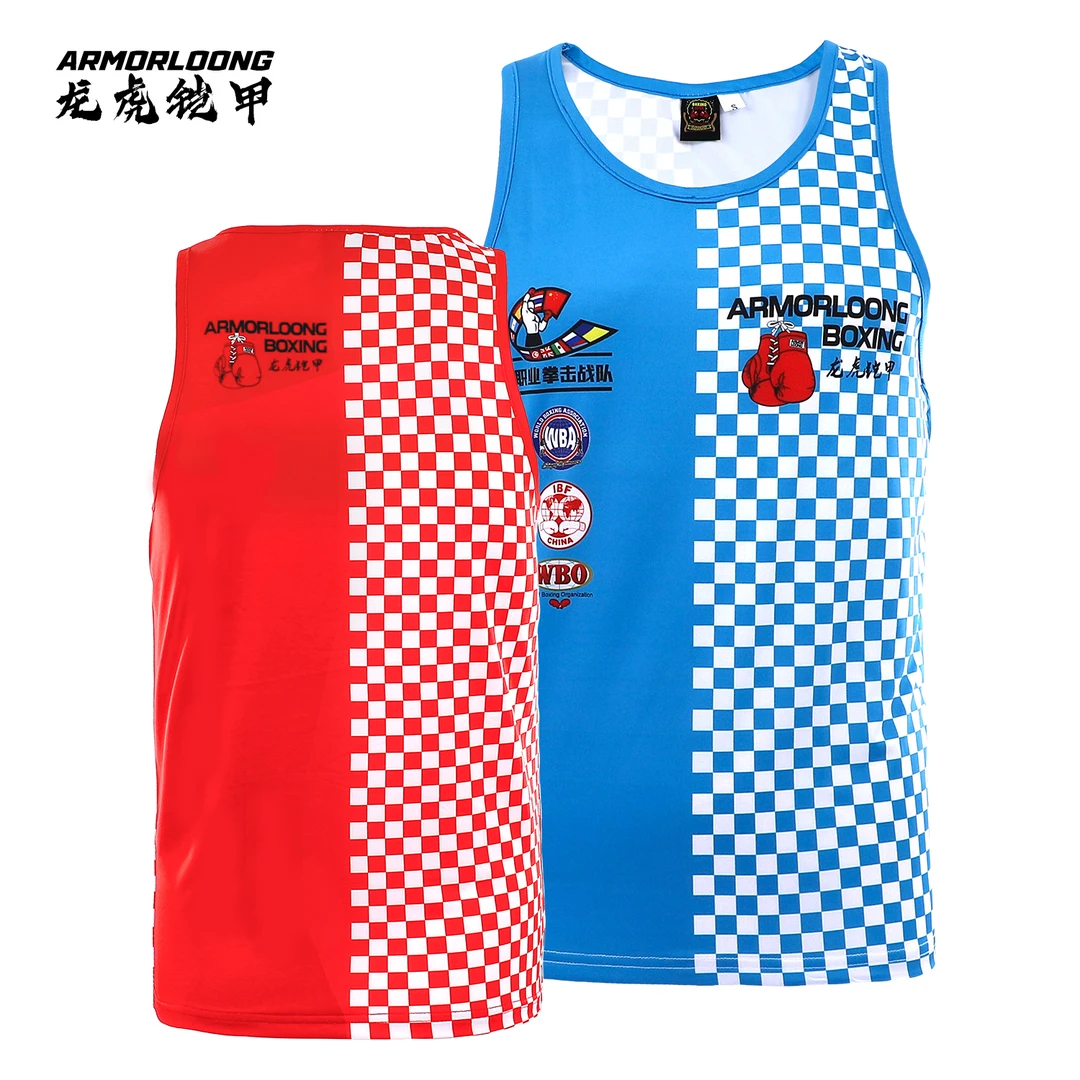 ARMORLOONGMMA格子棋盘格斗泰拳击服运动无袖搏击UFC柔术速干背心