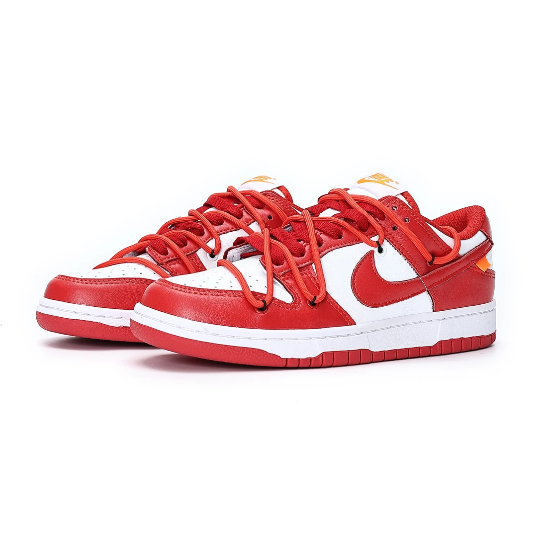 Nike/Dunk Low 白红 OW解构风 休闲百搭【定制球鞋】
