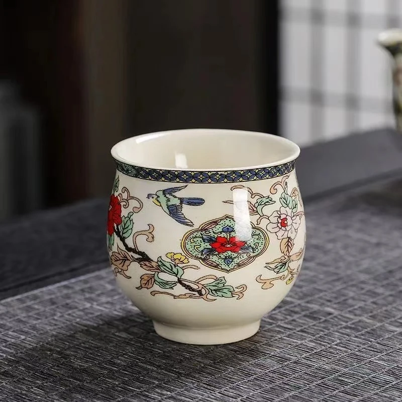 高端功夫茶具茶杯陶瓷茶盏茶碗家用单个品茗杯主人杯青花瓷泡茶杯