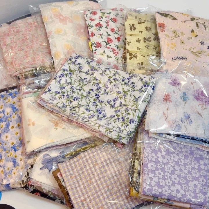 大肠发圈布料材料包布料有10片30片可选 配送等量松紧弹力绳皮筋