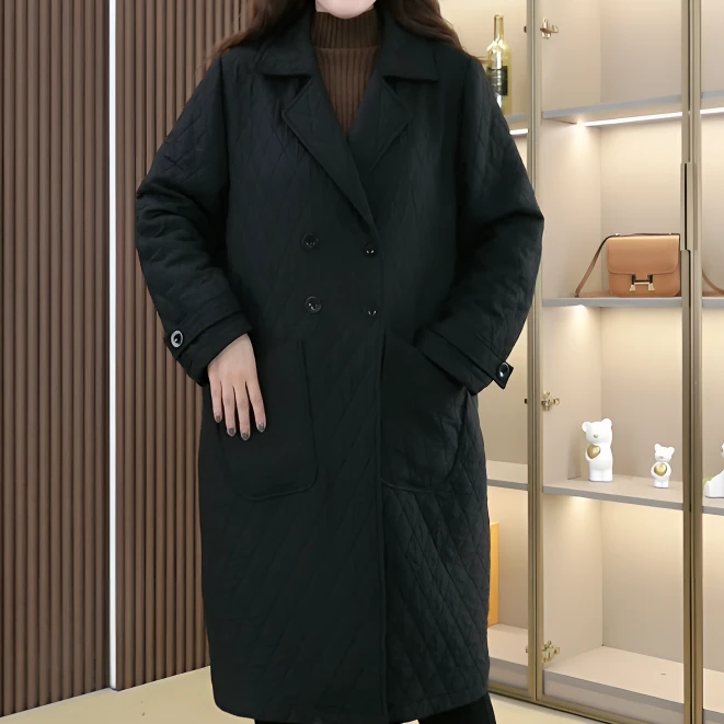 丹思慕2025春季新款大码女装气质时尚收腰遮肉显瘦长外套ZB6327