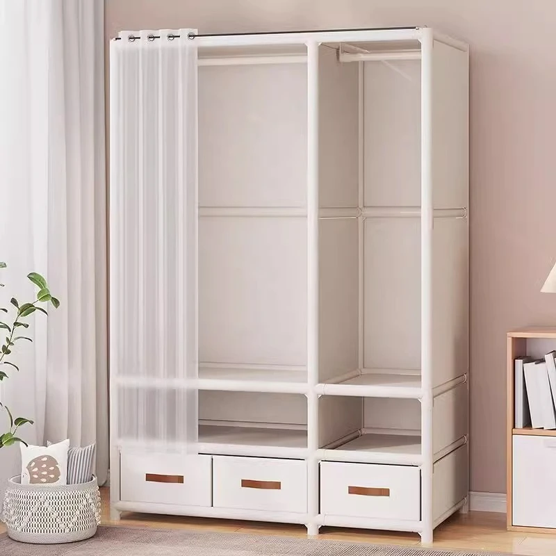 简易衣柜家用卧室日系衣柜出租房宿舍用防尘衣柜小户型结实耐用