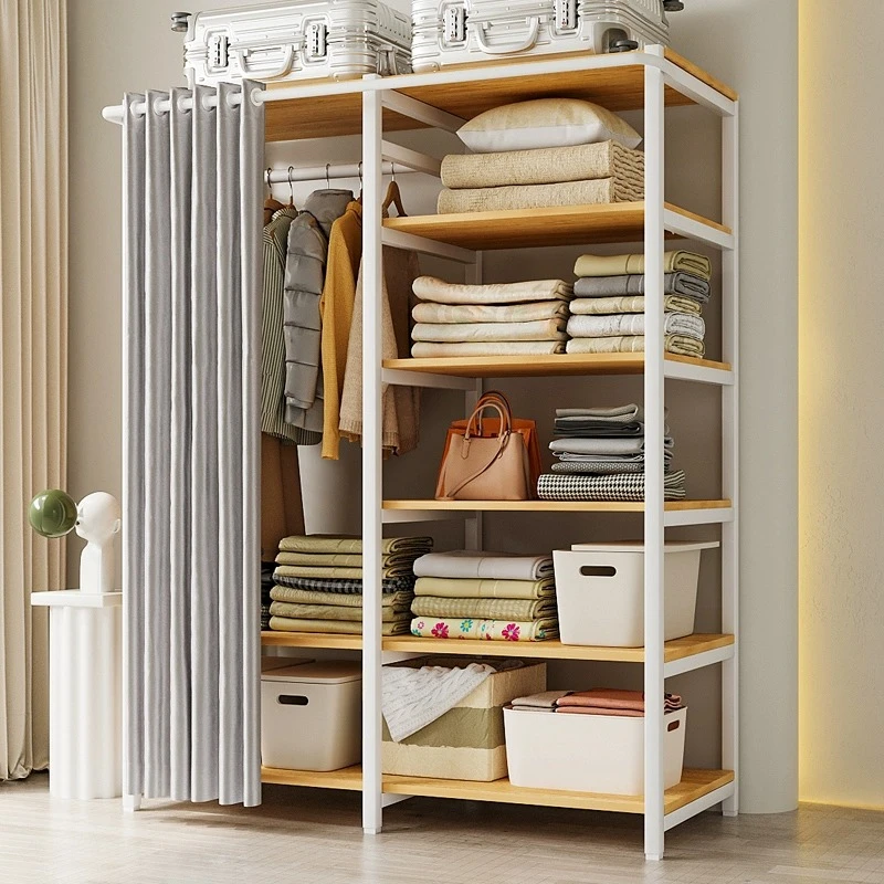 北之木转角衣帽架卧室家用落地挂衣架简易立式包包收纳置物架衣架