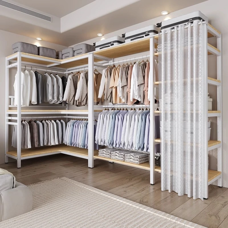 衣柜家用衣帽间简易衣柜出租方专用加粗钢管布衣柜卧室简约风衣柜