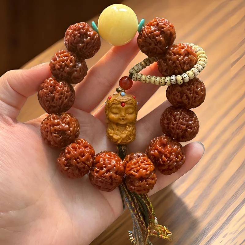 尼泊尔五瓣满肉大金刚机刷度母跑环（配饰为非天然宝石）