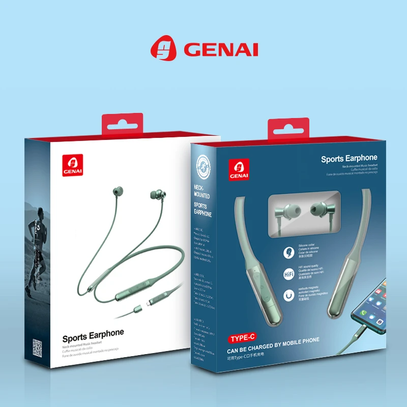 GENAI/歌奈挂脖式蓝牙耳机运动直播推荐适用苹果华为续航无线颈挂