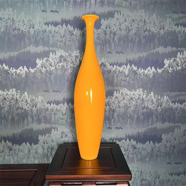 琉璃哥纯手工热塑琉璃《鸡油黄观音瓶（大）》  装饰摆件精美 礼品