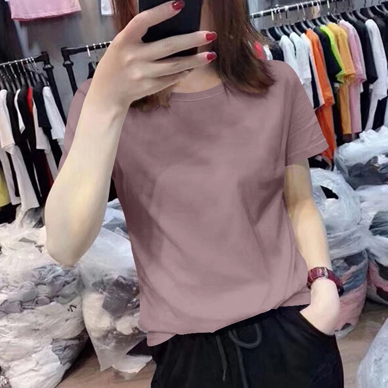 超柔莫代尔短袖T恤女春夏季新款百搭减龄打底衫韩版冰感透气上衣