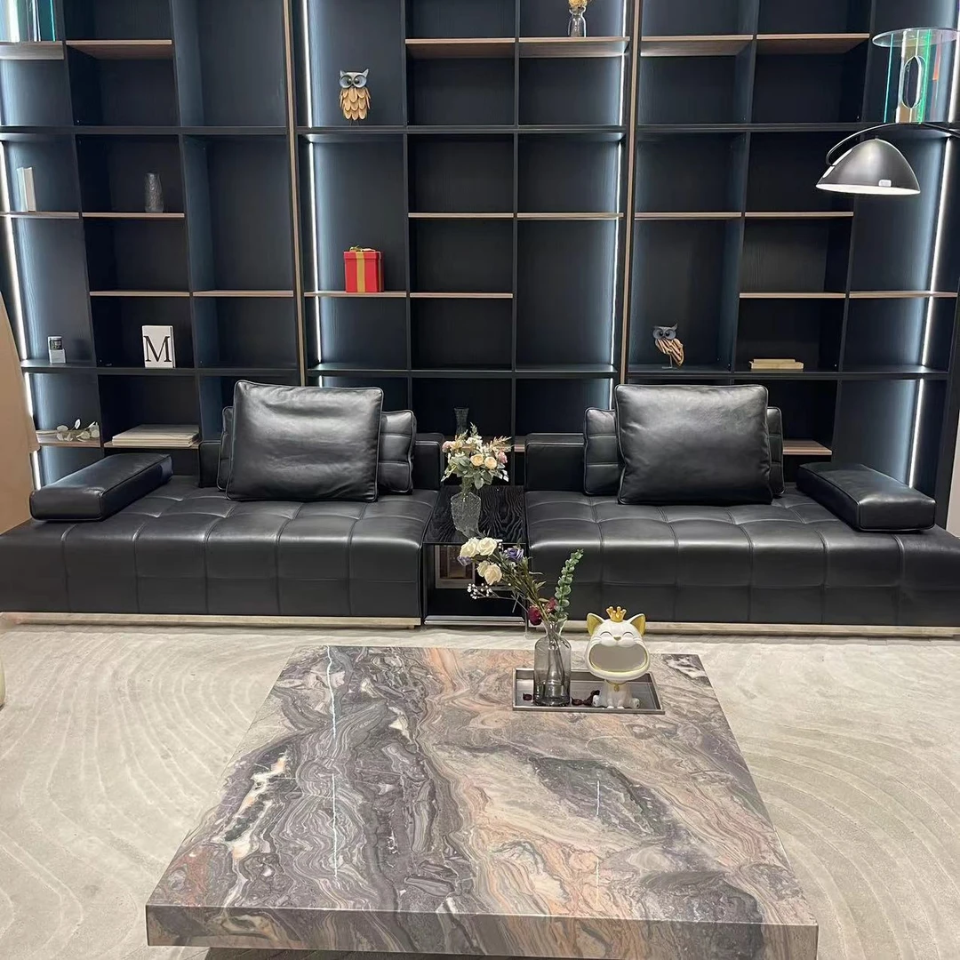 【进口半青劳伦斯沙发】意式升级框架极简全真皮沙发