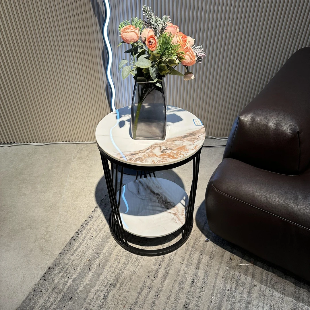 【意式边几】意式高端时尚极简米诺异形圆形边几