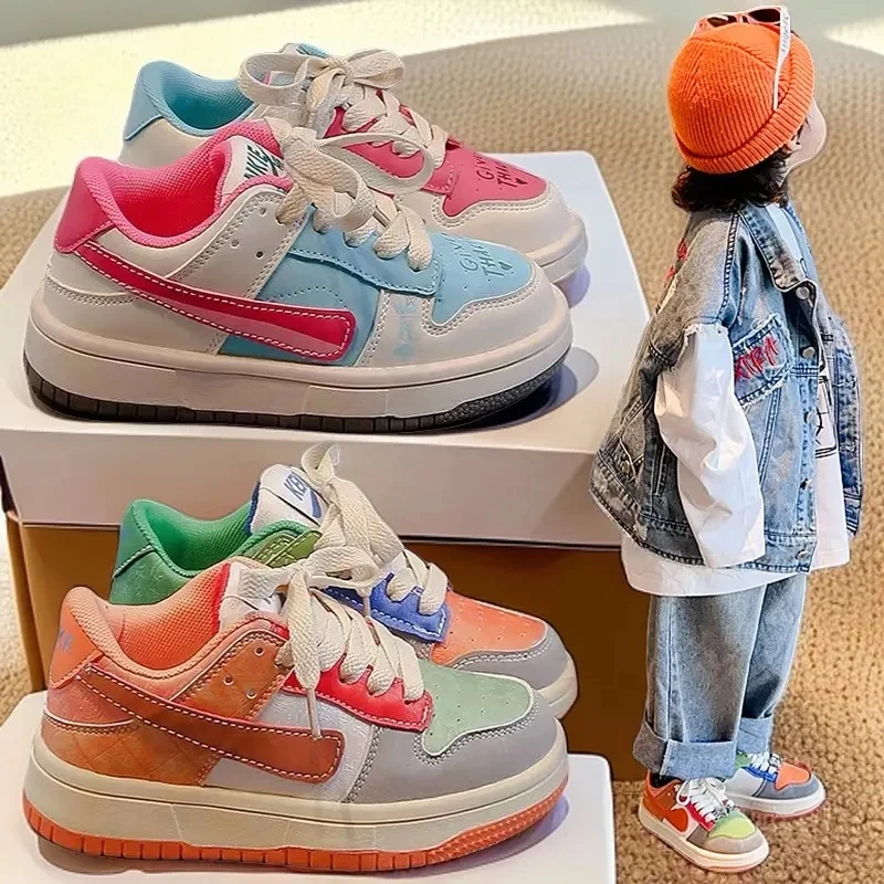 ABC儿童鸳鸯板鞋2025秋季上新时尚百搭板鞋中大童软底防滑休闲鞋