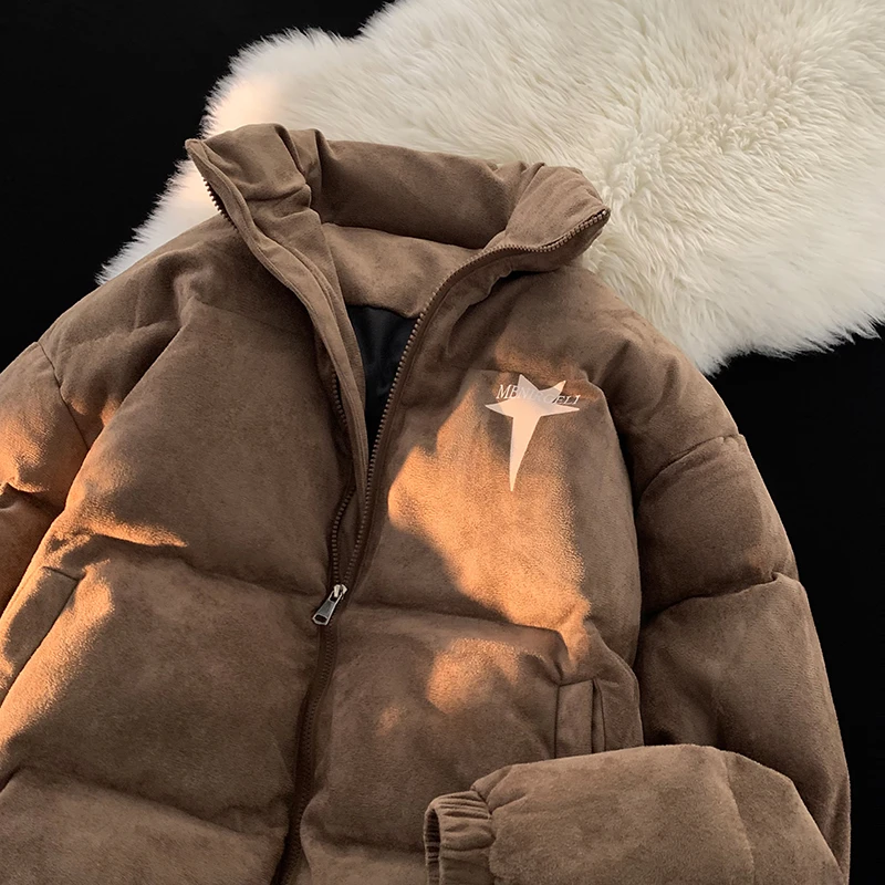 东方骆驼棉服男冬新款季星星宽松保暖立领棉衣外套潮流复古大棉袄