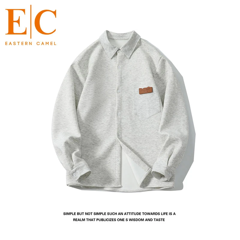 复古纯色春秋季新款潮流衬衫男港风宽松休闲长袖外套青少年上衣潮