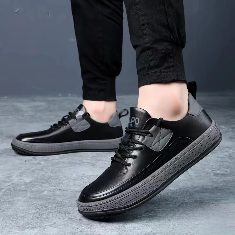 运动百搭鞋商务春季休闲跑步鞋秋季潮流防滑休闲高帮百搭男士高档