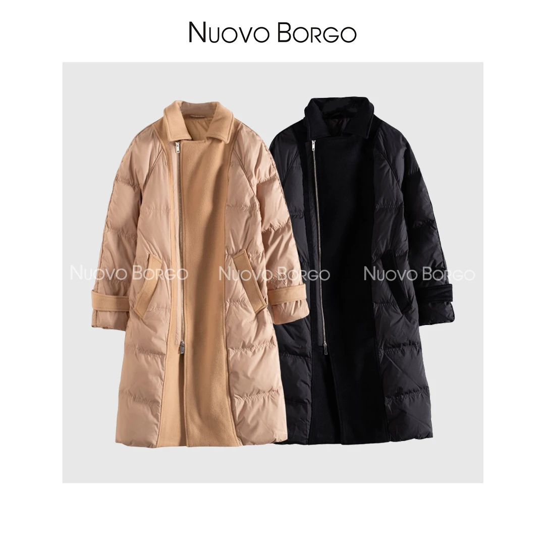 Nuovo Borgo F36/8096 “曼城旧事”保暖显瘦双面呢白鹅绒羽绒服