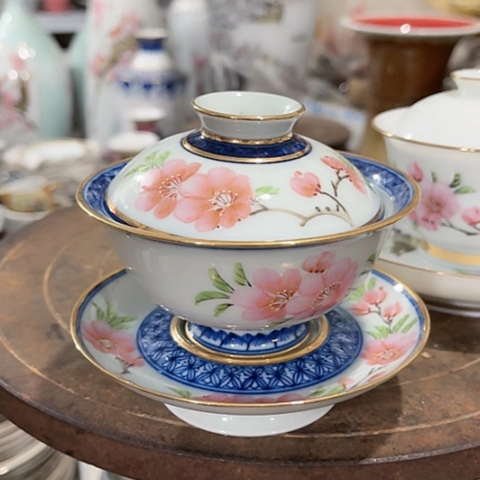 【闪购商品】紫砂盖碗广**洋青花盖碗