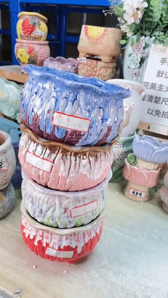 【闪购商品】陶瓷15cm以下@@爆裂流釉四件套