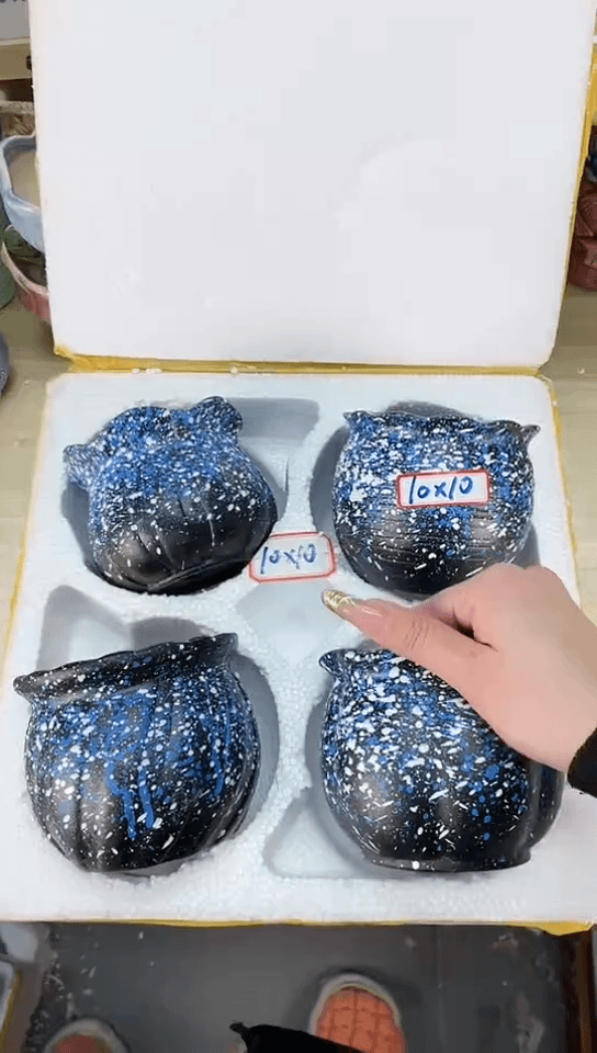 【闪购商品】陶瓷15cm以下@@浩渺花盆2件套