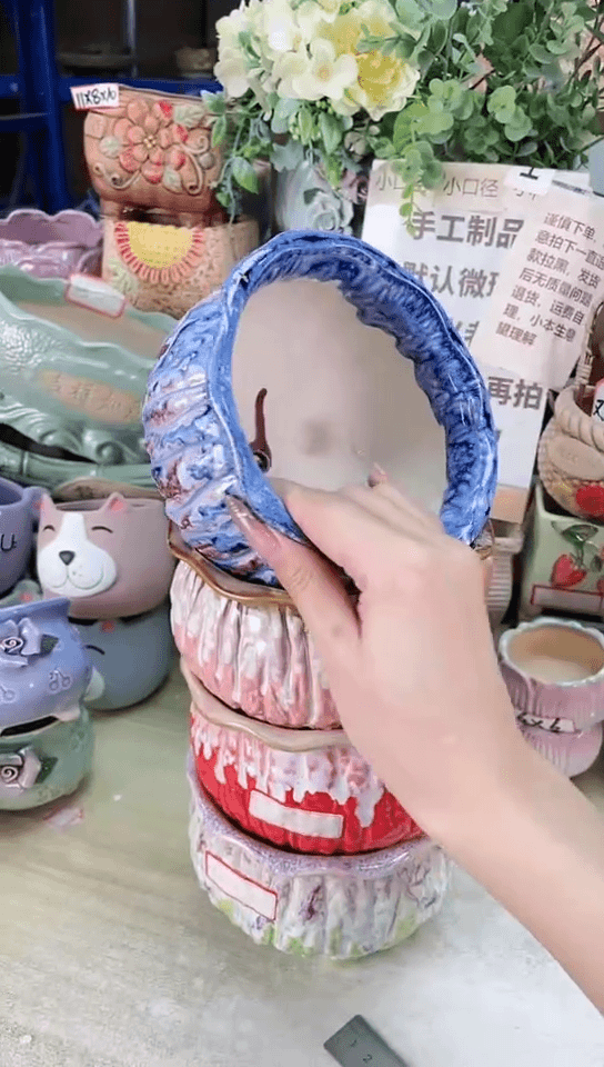 【闪购商品】陶瓷15cm以下@@爆裂流釉四件套