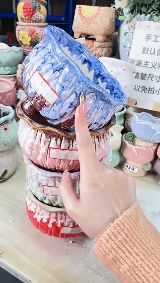 【闪购商品】陶瓷15cm以下@@爆裂流釉四件套