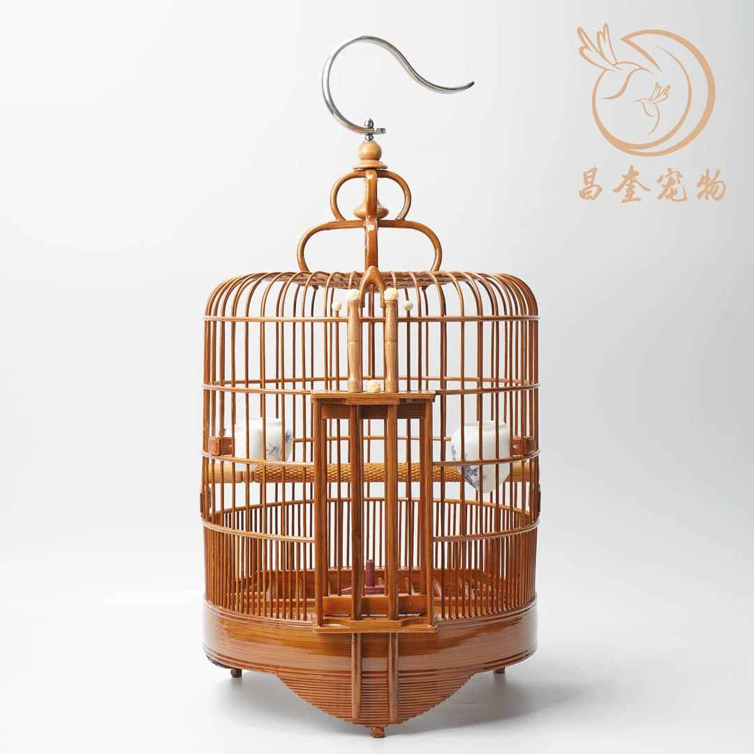 鸣中雀30尺寸【468顶部三道圈母鸟笼】广西底防爆漆广式母笼竹笼